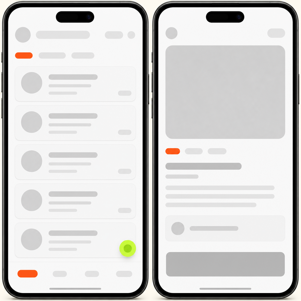 Écrans d’une application mobile au design soigné