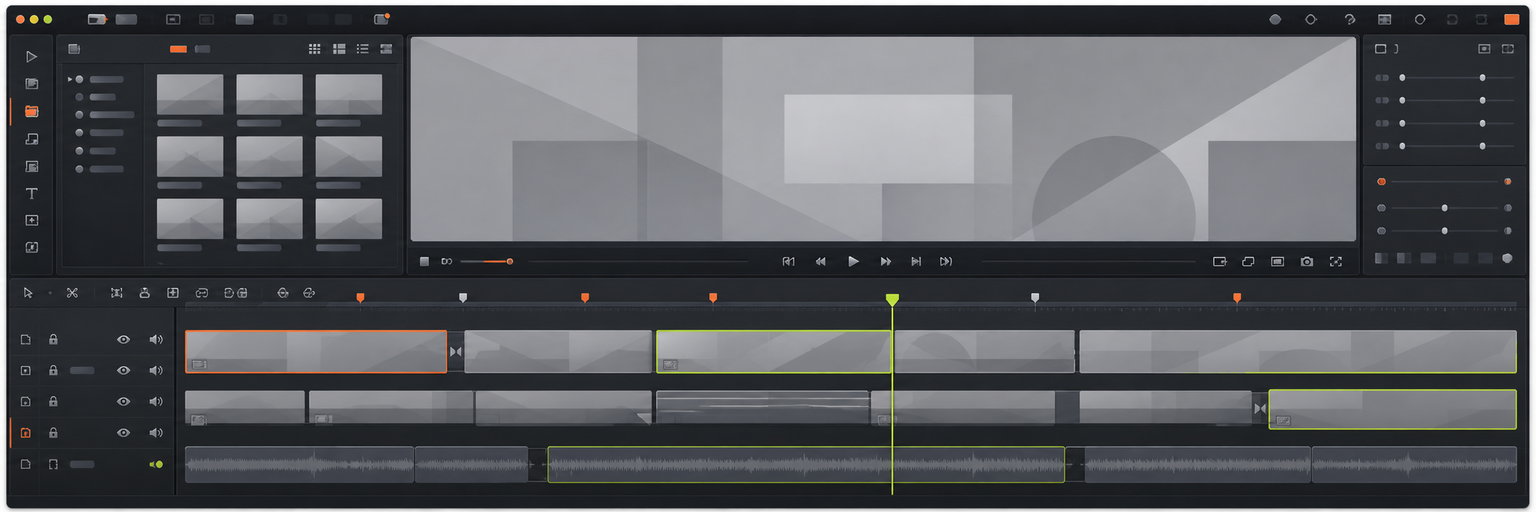 Montage vidéo : timeline d’édition multi-pistes